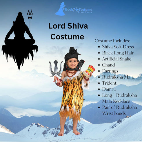 BookMyCostume Lord Shiva Shankar Bhagwan Hindu God Kids & Adults Fancy Dress Costume - Premium